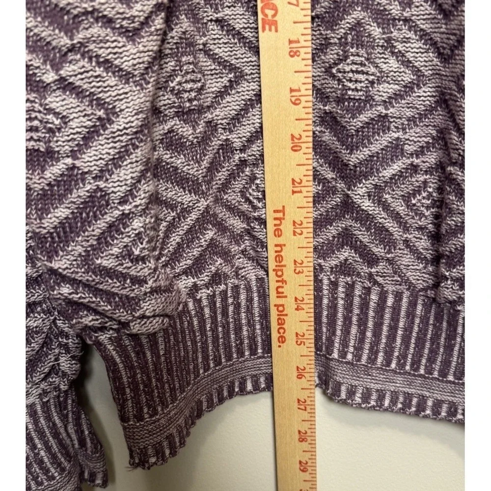 VTG Crew Cotton Fair Isle Purple White Crew Sweater‎ M